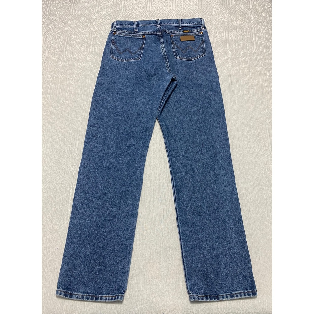 Wrangler Western Cowboy Rodeo‎ Men's Jeans 35x34 Blue Straight Leg Denim 13MWZGK